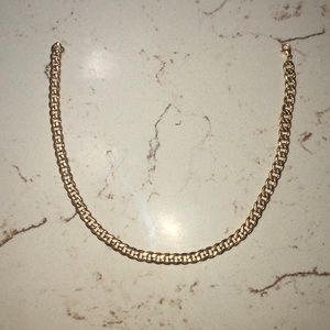 14k rose gold plated Cuban link chain.